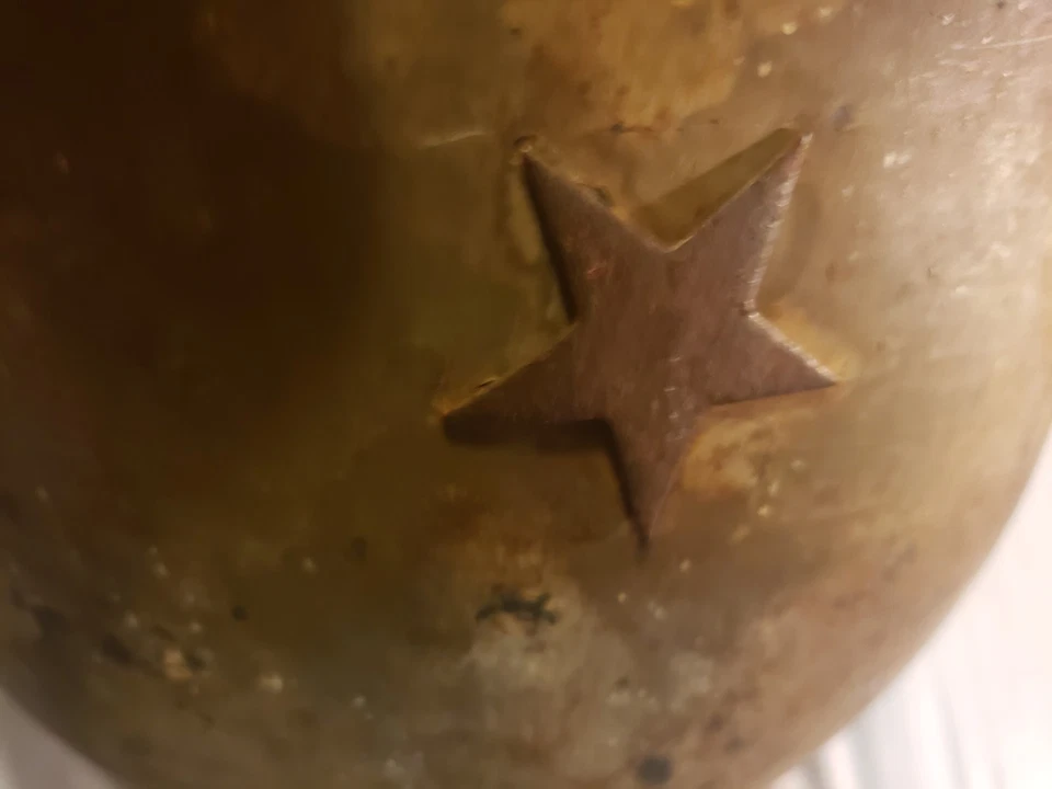 Casco original usado en batalla japonés Segunda Guerra Mundial 90. JAPmarkings sin óxido levantado⭐grt estado Foto 3 de 4