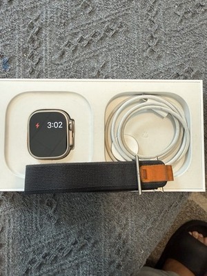 Apple Watch Ultra 49mm Titanium Silver Cellular Unlocked 32GB Trail Loop M/L