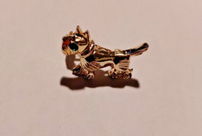 VINTAGE YORKSHIRE TERRIER  DOG  PET BROOCH ANIMAL - 3D 