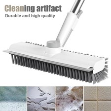 Broom Cleaner Long Handle Silicone Bristle Bathroom Scraper and Cleaning Brush
