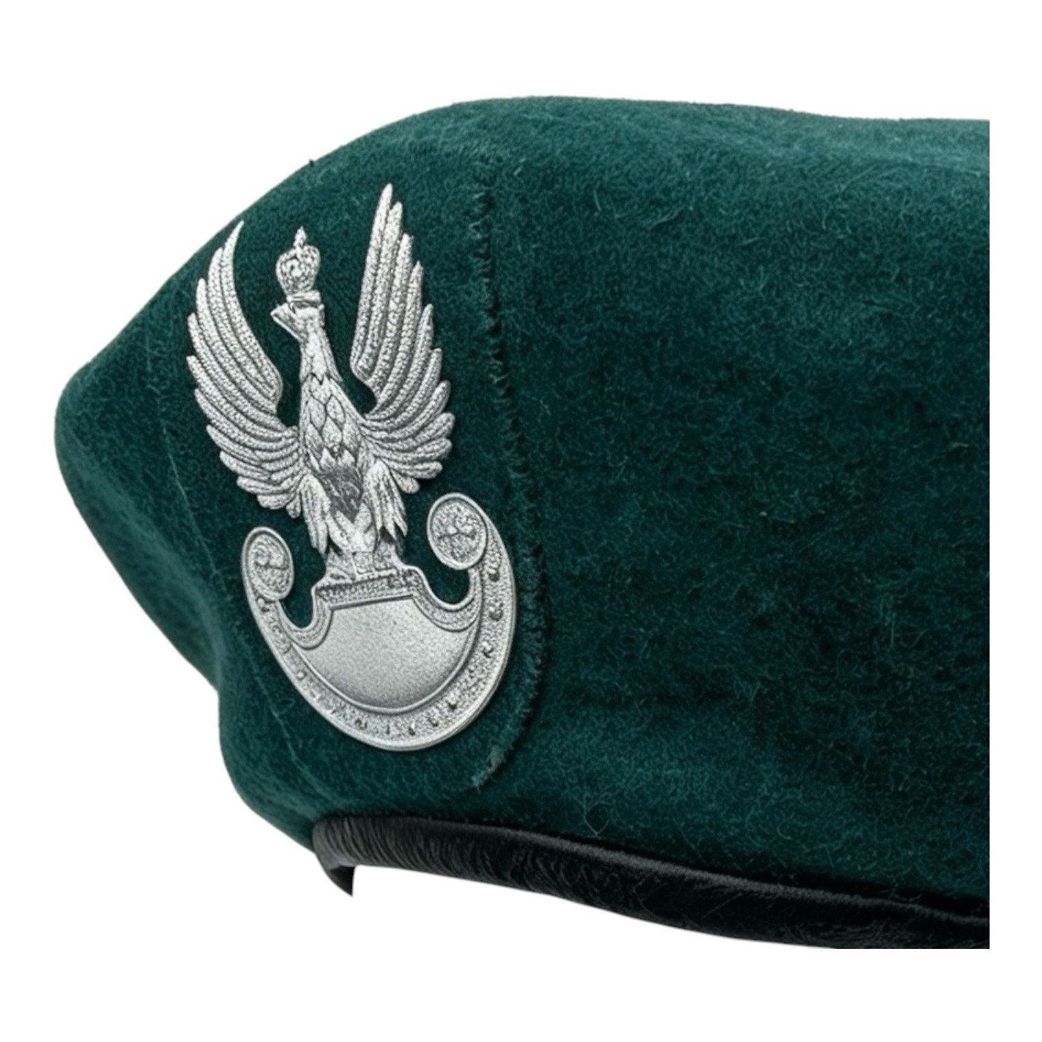 Vintage Military Beret Green Wool Retro Indie Small RefD image 2