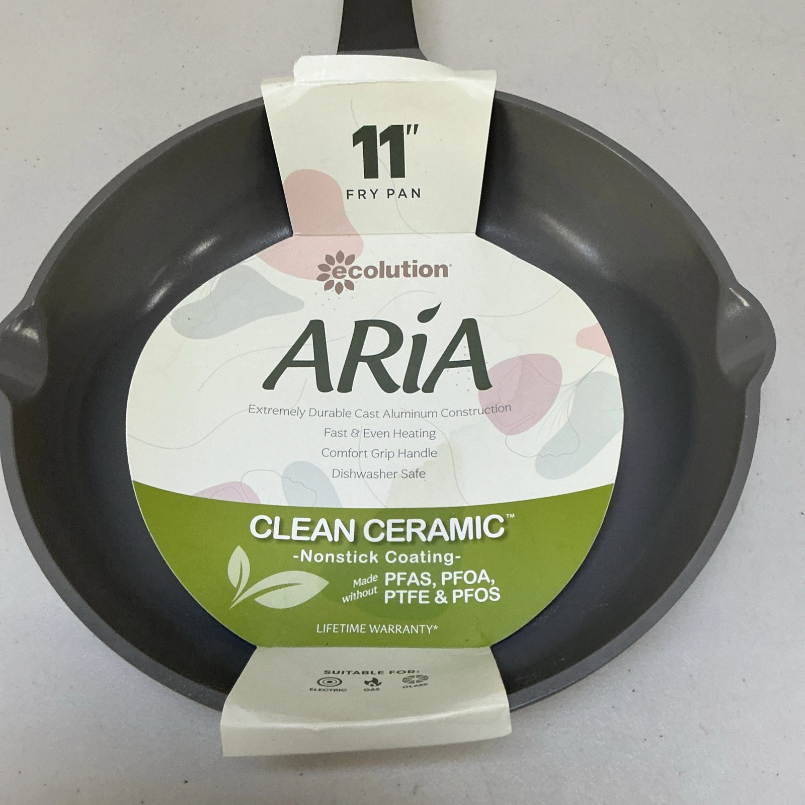 Ecolution Clean Ceramic Coating 9.5" Skillet / Frying Pan New
