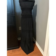 Debbie Katz South Beach Dress XL Black Strapless Maxi Resort Boho Minimalist