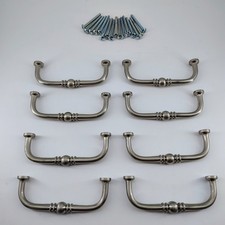 Cabinet Pulls Brushed Nickel Finish Lot of 8 Drawer Handles