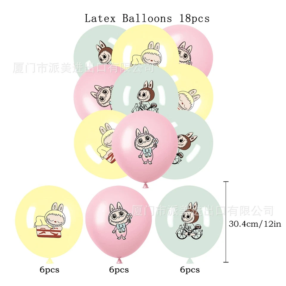 L𝘢𝘣𝘶𝘣𝘶 Monster Birthday Party Balloons Banner Cake Topper Party Decoration - Image 3 of 4