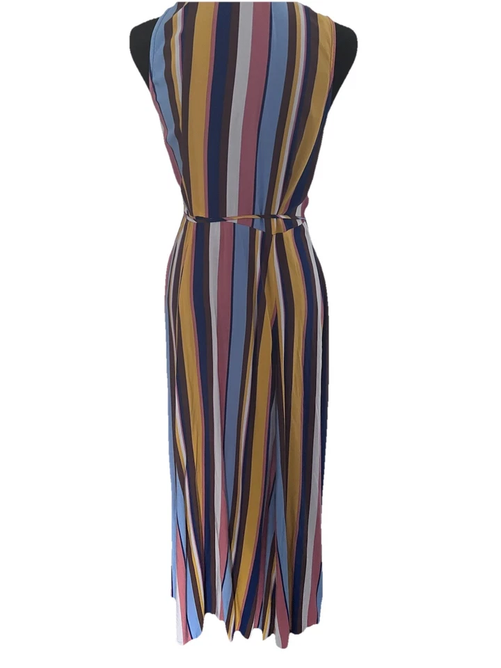 Multicolor Striped Wraparound Strap Sleeves  Maxi Dress Women size M - Image 2 of 4
