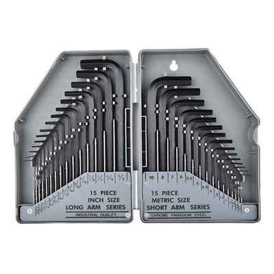 Multi Size Sechskantschlüssel Set 15 lange Zoll Schraubenschlüssel und 15 kurz