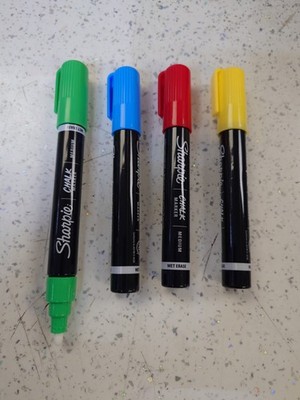 Sharpie Kreidemarker, nass abwischbar, 4er Pack Medium, BLAU/ROT/GRÜN/GELB