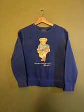 Ralph Lauren Polo Bear Blue Pullover Sweatshirt Youth M 10-12 