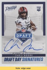 2016 Panini Prestige Draft Day Signatures Blue Ink Chris Moore #CM Auto READ 3p2