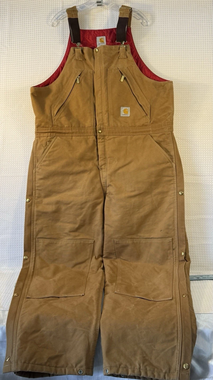 Carhartt R38 BRN 42x30 Bib Insulated Coveralls Really Nice Inside And Outside