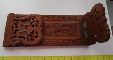 Vintage Carved Wooden Book Holder Expandable 13"-21”X5" Book Shelf India