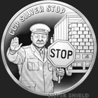 2026 - CCP SILVER STOP - 1oz .999 Fine Silver Shield Round Proof MICROMINTAGE