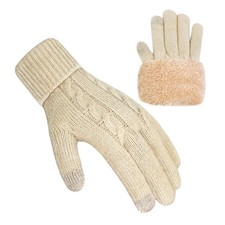 Winter Gloves for Women Wool Warm Touchscreen Thermal Fleece Stretchy Knit Gl...