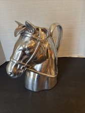 Arthur Court Thoroughbred Horse Head Pitcher Aluminum 2007 RARE