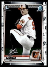 CARTER BAUMLER 2020 BOWMAN DRAFT CHROME RC BALTIMORE ORIOLES #BD-117 1ST BOWMAN