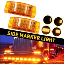 2x 6"21-LED Clearance Amber Side Marker Lights Truck Trailer Turn Signal Light