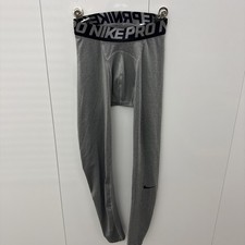 Boys Nike pro spandex Gray Running Compression Tights Small