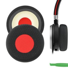 Geekria Protein Leather Ear Pads for Jabra Evolve 65UC / 65MS Headphones Black