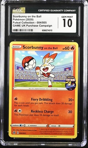 CGC 10 Scorbunny On The Ball 004/005 Promo Futsal Pokemon 2020