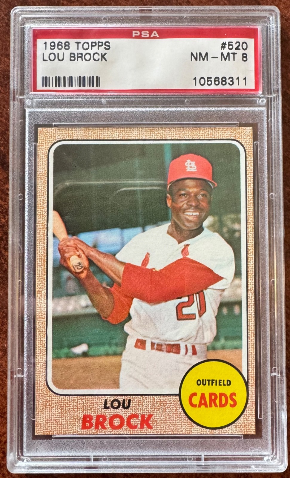 Lou Brock 1968 Topps #520 PSA 8 NM-MT