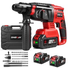 Cordless Hammer Drill SDS Rotary Heavy Duty Electric Impact Hammer + 2 Batteries