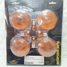 J&P Cycles Smoked Flat Turn Signal Light Lenses LE Motorcycle Parts 1028024