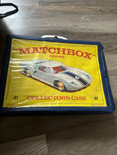 Matchbox Series 41 Collector Case with Diecast Car Collection, Blue White Handle