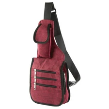 Gold Coast Nylon Crossbody Sling Bag in Burgundy with RFID Technology