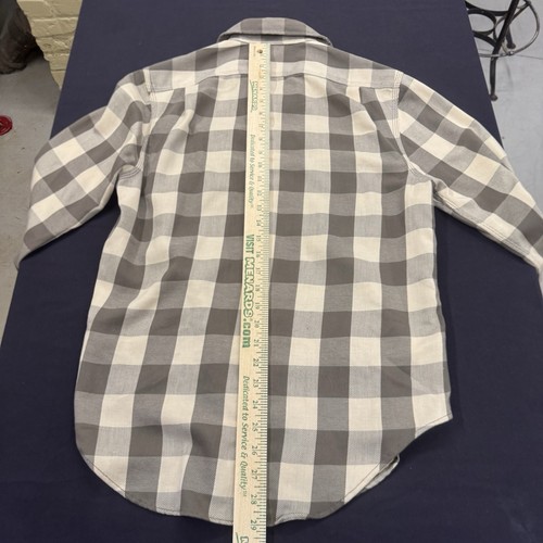 RRL Double RL Ralph Lauren Arbeitshemd mit Knopfleiste kariert grau Flanell Small - Bild 12 von 12