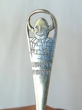 Antique STERLING SILVER Baby Food PUSHER Utensil, HUMPTY DUMPTY, Manchester