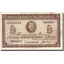 Billet, Northern Ireland, 5 Pounds, 1972, 1972-01-05, KM:246, TB+