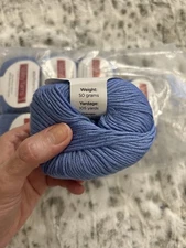 Valley Yarns Southwick Pima Cotton bamboo Viscose 50grams 8 skns Nantucket Blue 
