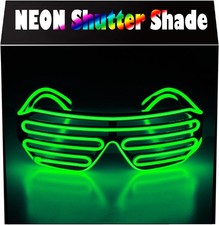 Aquat Glow Flashing Shutter Neon Rave Glasses El Wire LED Sunglasses Light Up...