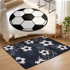 Football Rug Soft Kids Bedroom Carpet Non Slip Playroom Area Rug Washable