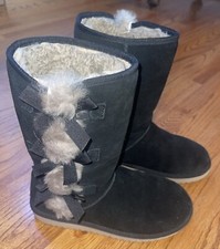 Koolabura by UGG Victoria Women's Size 8 US Black Suede Shearling Tall Boots