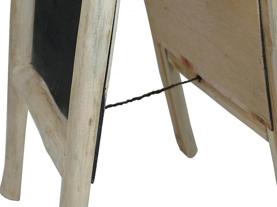 Aufsteller Kreidetafel Schreibtafel 70x40cm Teakholz Doppel Braun Geweg Geschäft - Bild 4 von 4