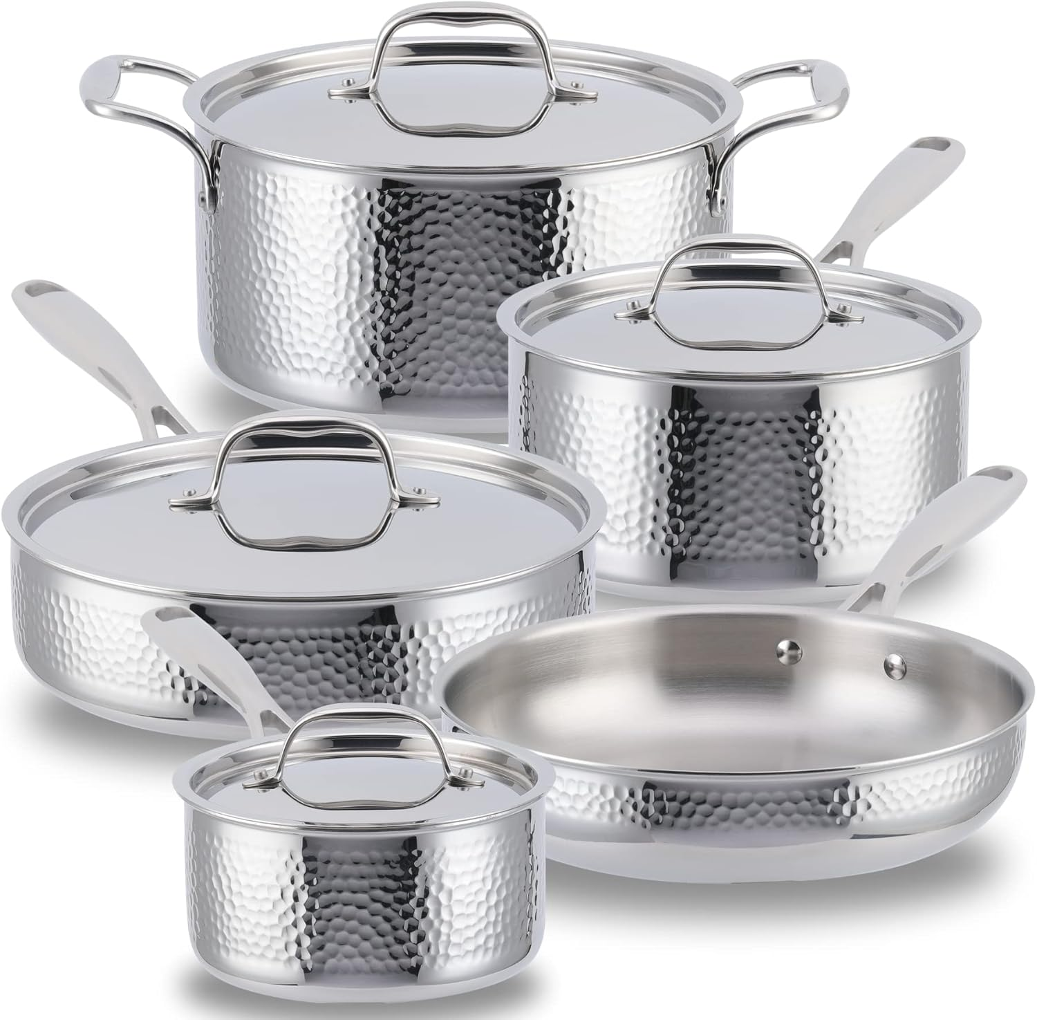 Premium 9-Piece Stainless Steel Cookware Set - Oven & Dishwasher Safe