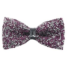 Rhinestone Bow Ties for Men - Pre Tied Sequin Bowties Men with Jewels - Purple