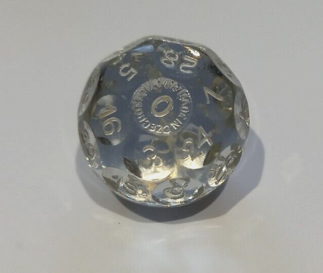 Rare Vintage Glass, Dice, 32 Sided Czech, Fortune Telling Dice Quality