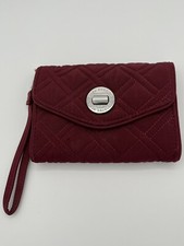 Vera Bradley Your Turn Wallet Quilted Burgundy Turn lock Wristlet All in One
