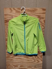 Champion Elite Green Zip-Up Windbreaker Jacket Woman Size Medium Long Sleeve