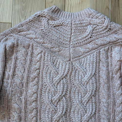 Reiss Esme Pink Cable Knit Wool Blend Sweater Large - Picture 10 of 15
