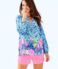 Lilly Pulitzer Elsa Blouse, Let's mango, Size XS, NWOT