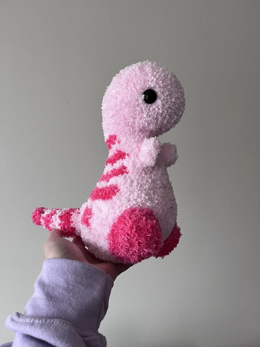 Dinosaur Fuzzy Pink Crochet Amigurumi Plush Stuffed Animal