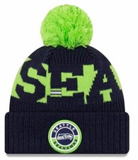 New Era Seattle Seahawks Sport Cuff Knit Beanie Hat Cap - Navy