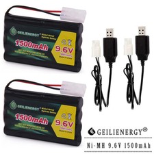 2pcs 9.6V 1500mAh Ni-Mh Rechargeable Battery 8AA Pack For RC Cars Boats 2pcs USB
