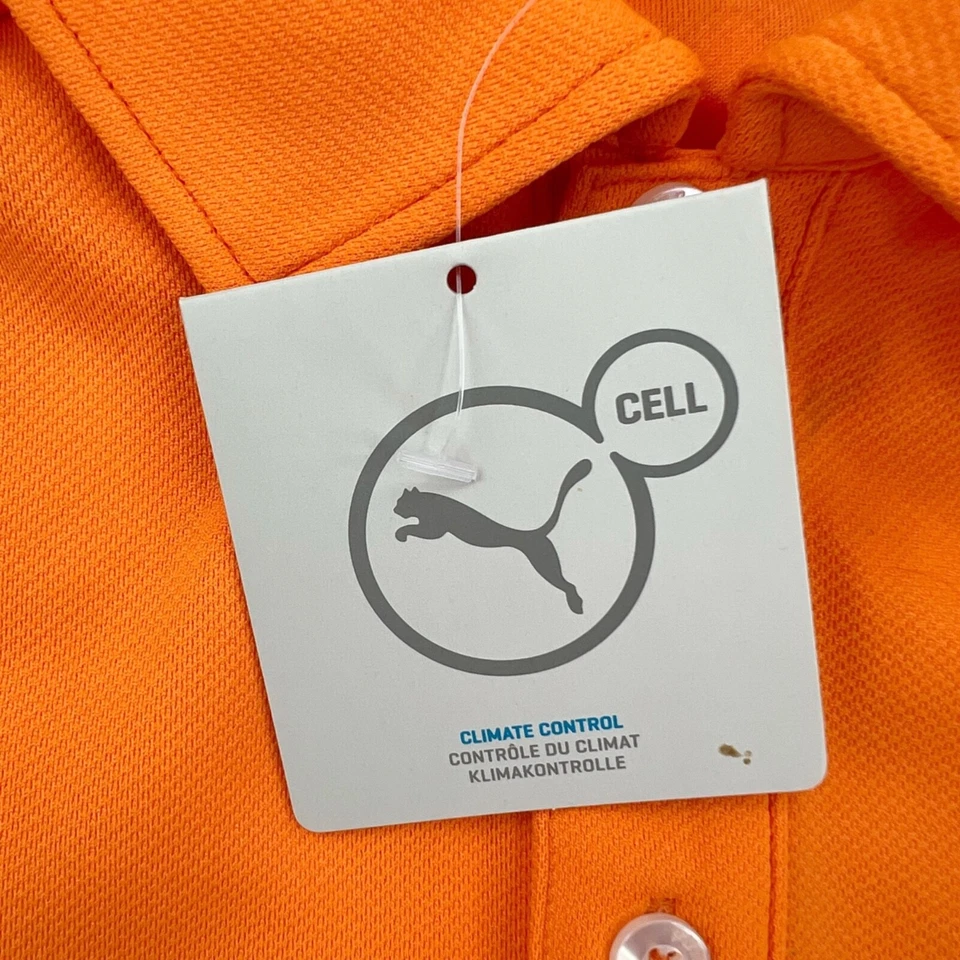 NEW Puma Polo Shirt Boys Sz M 10 Orange Athletic Kids USGA Golf NEW - Image 4 of 4