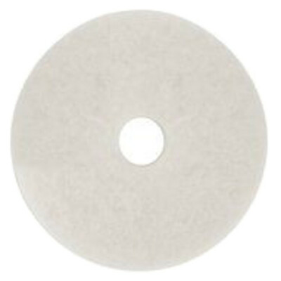 3M White Super Polish Pad 4100, 17''  Floor Pad (430mm), Machine Use 175-600 RPM