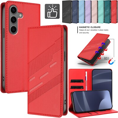 For Samsung Galaxy S25 S24 S23 S22 S21 S20 Wallet Leather Case with Card Slot